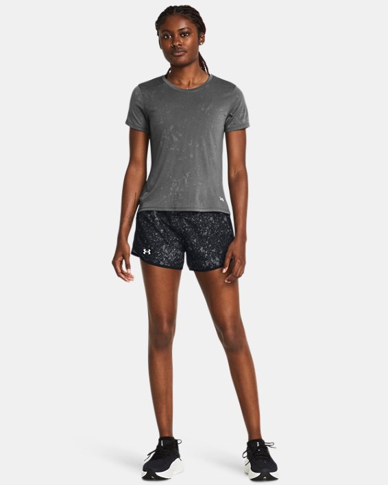 Women's UA Fly-By Printed 3" Shorts in Black image number 2